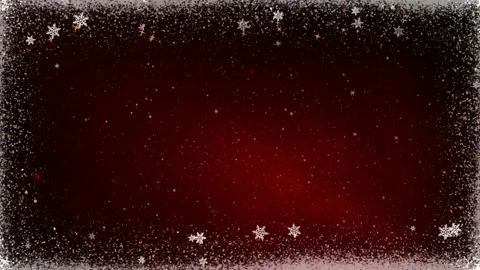 Snow Frame Christmas Dark Red Background 4K Loop Stock Footage 165775239