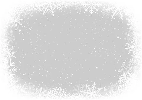 Snow frame Christmas on light gray backdrop Stock Illustration