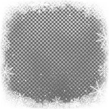 Snow frame Christmas template transparent backdrop Stock Illustration
