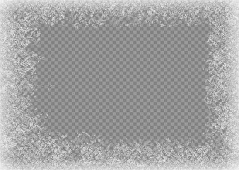 Snow frame. Frozen window. Window frozen glass ice. Vector illustration. Stock Illustration