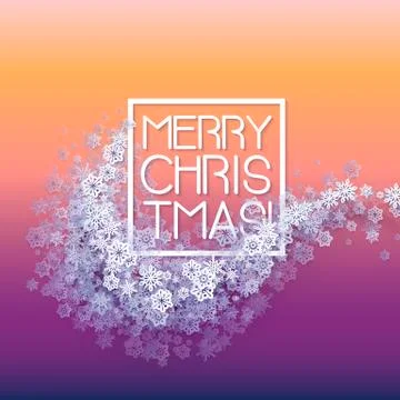Snow frame with Merry Christmas text イラスト素材