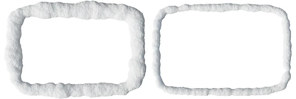 This snow frame set features two rectangular designs isolated on a white back Stock Illustration