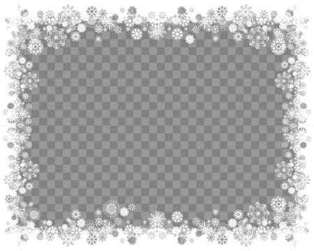 Snow frame on a transparent background. Abstract winter background for your M Stock Illustration