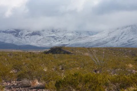 Snow on Franklin Mountains Stock Photos