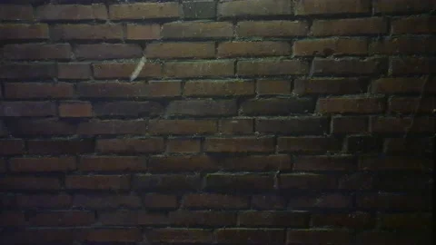 Snow in front of a brick wall Stock Footage 234941798