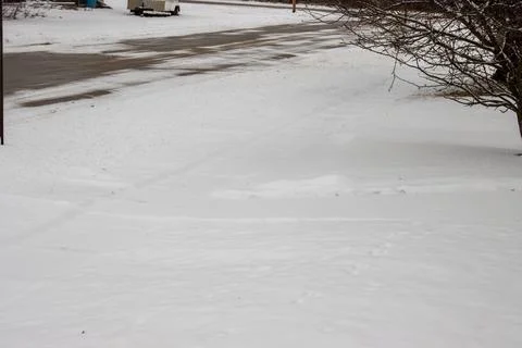 Snow in the front yard Stock Photos