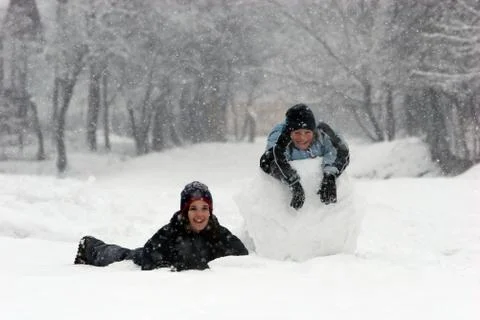 Snow fun 3 Stock Photos