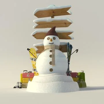 Snow fun trip Stock Illustration