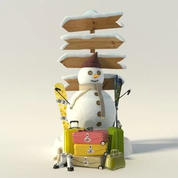 Snow fun trip Stock Illustration