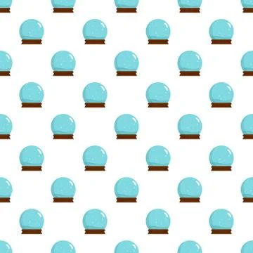 Snow glass ball pattern seamless vector Stock Illustration