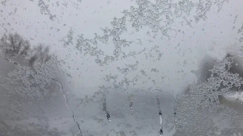 Snow on glass1 Video stock 126270751