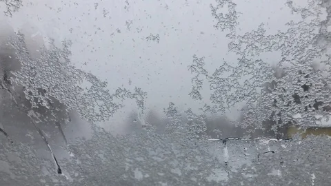 Snow on glass2 Video stock 126270748