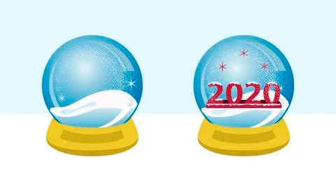 Snow globe 2020 Stock Illustration