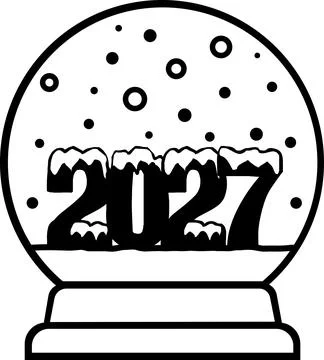 Snow globe with 2027 year inside icon Stock Illustration