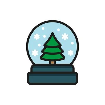 Snow globe christmas icon vector basic design simple and modern Stock Illustration