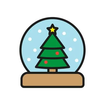 Snow globe christmas icon vector basic design simple and modern Stock Illustration