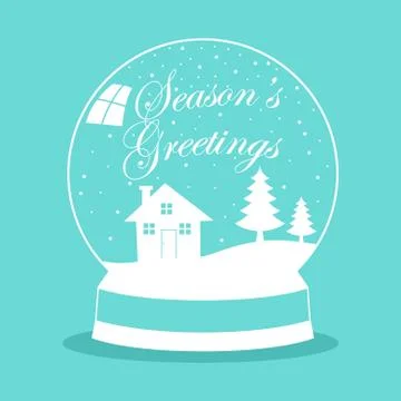 Snow Globe For Christmas Theme Stock Illustration