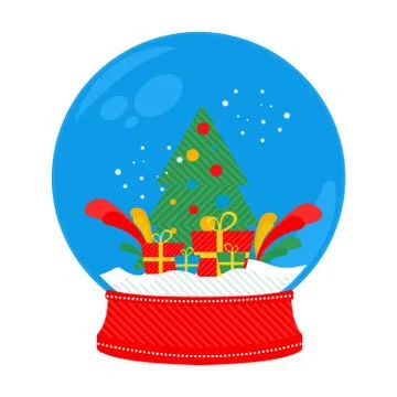 Snow globe Christmas tree Stock Illustration