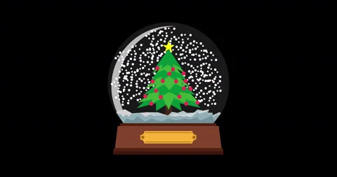 Snow globe Christmas vector illustration glass ball background. Winter xmas  Stock Footage 141723552