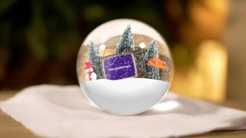Snow globe Christmas wishing greeting card (4K) Stock After Effects