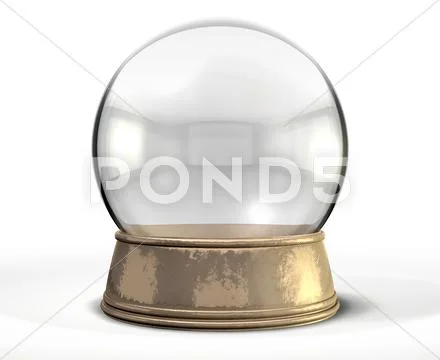 Snow globe crystal ball isolated Stock Illustration