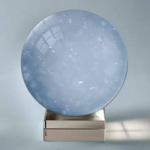 Snow globe crystal ball with slow motion snow falling inside Stock Footage 144837077