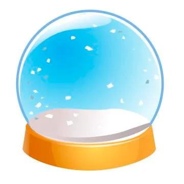 Snow globe empty isolated on white background. Christmas magic ball. Snowglob Stock Illustration