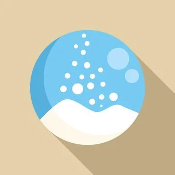 Snow globe with falling snow on snowy hills minimalist illustration Stock Illustration