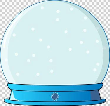 Snow globe is floating in flat design with snowflakes over sunburst stand, Stock Illustration