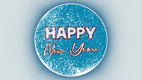 Snow Globe Happy New Year Title Graphics Background Stock Footage 143728591