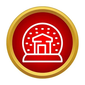 Snow globe with house and falling snow icon Stock Illustration