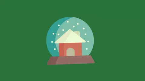 A snow globe with house inside and isolated isolated on green screen background Stock Footage 336858203