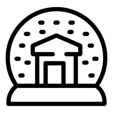 Snow globe line icon design Stock Illustration