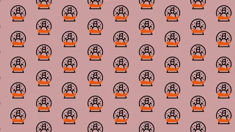 Snow Globe Pattern - A Festive and Whimsical Design. Stock Footage 325382134