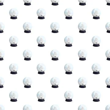 Snow globe pattern with white winter trees Stock Illustration