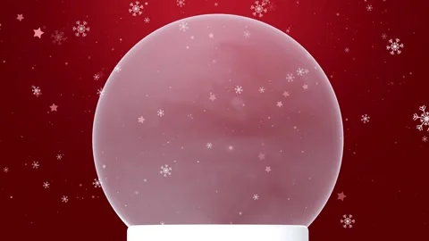 Snow globe on red looping christmas background Stock Footage 324608767