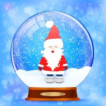 Snow globe with Santa Claus vector 스톡 일러스트