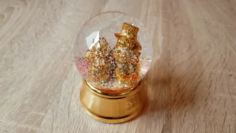 Snow globe with snowman Stock Footage 137907038