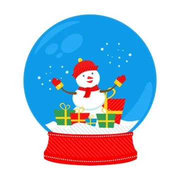 Snow globe snowman Stock Illustration