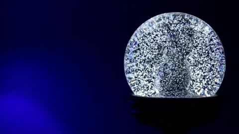 Snow Globe with Snowman in Slow Motion - Right Side Stock Footage 144967987