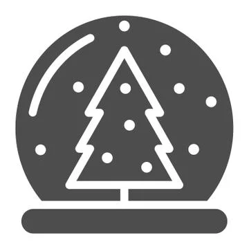 Snow globe solid icon. Glass ball vector illustration isolated on white. Crystal Stockillustratie