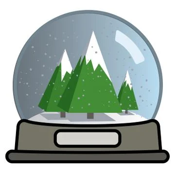 Snow globe with three Christmas trees 스톡 일러스트