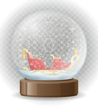 Snow globe transparent vector illustration Stock Illustration