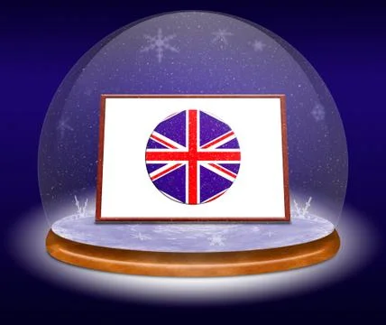 Snow globe with Union Jack Stock Illustration