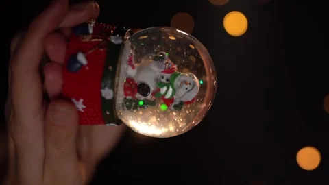 Snow globe vertical reel Vídeo Stock 256094052