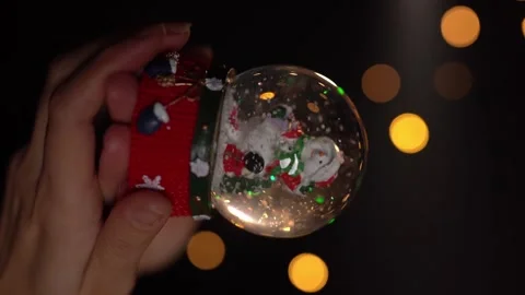 Snow globe vertical3 reel winter time Vídeo Stock 256094074