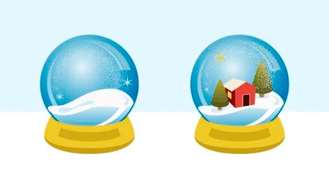 Snow globe villa Stock Illustration