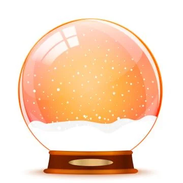 Snow globe on white background vector Stock Illustration