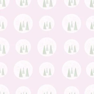 Snow globes seamless vector pattern in light colors Illustrazione stock