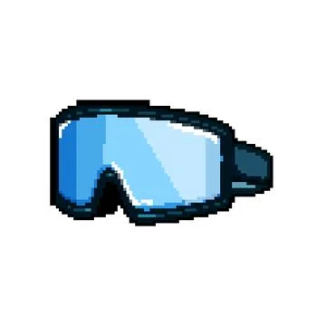 Snow goggles ski pixel art vector illustration Illustration